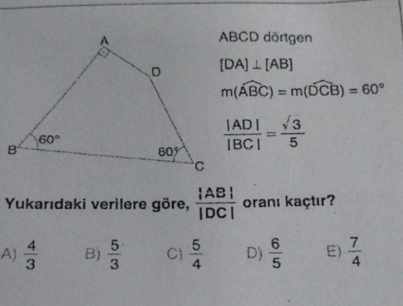 Dörtgende Açı ve Kenar Bağıntıları Çözümü görseli